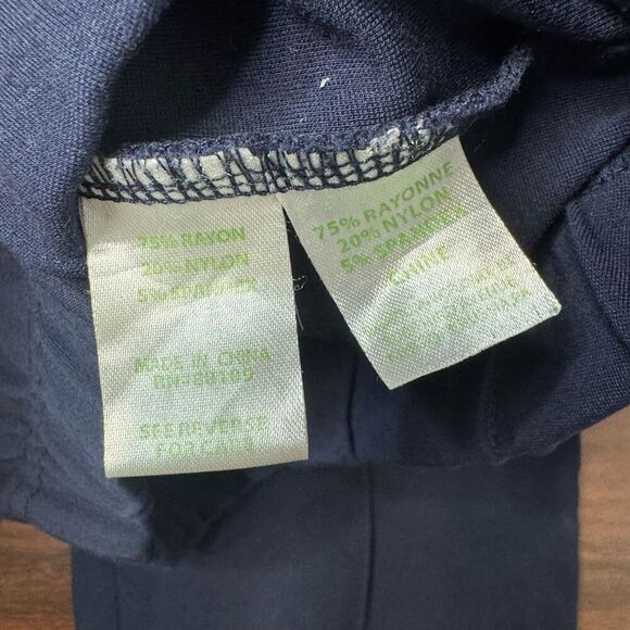 Lilly Pulitzer Navy Blue Travel Vacation Pull-on Cropped Legging Pant Women’s S - Picture 8 of 10